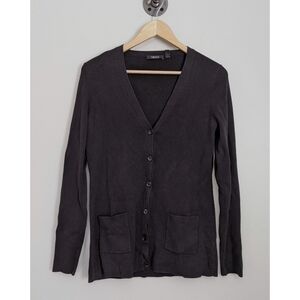 Carlisle Black Button Up Long Sleeve Cardigan